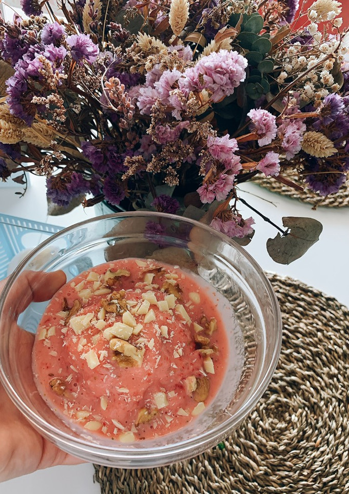 Una foto de Helado casero de fresa