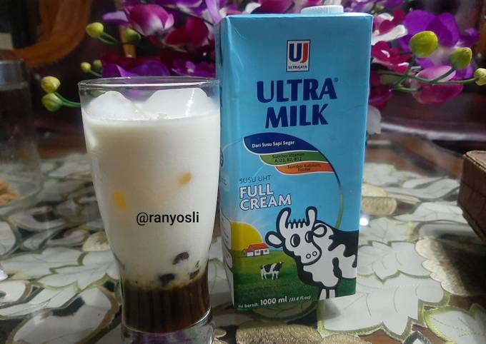 Bagaimana Menyiapkan 3. Fresh milk brown sugar with boba, Enak Banget
