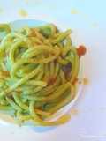 Pici in acqua di prezzemolo e uova di aringa