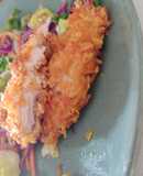 Pollo apanado en Doritos horneado