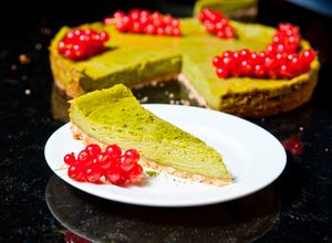 Matcha teás sajttorta recept fotója