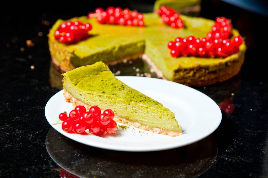 Matcha teás sajttorta recept recept fotó