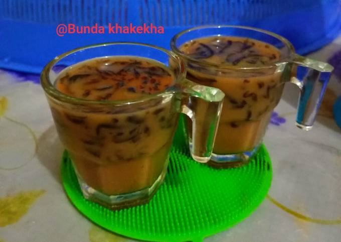 Es Capcin (cappucino cincau) tanpa es batu