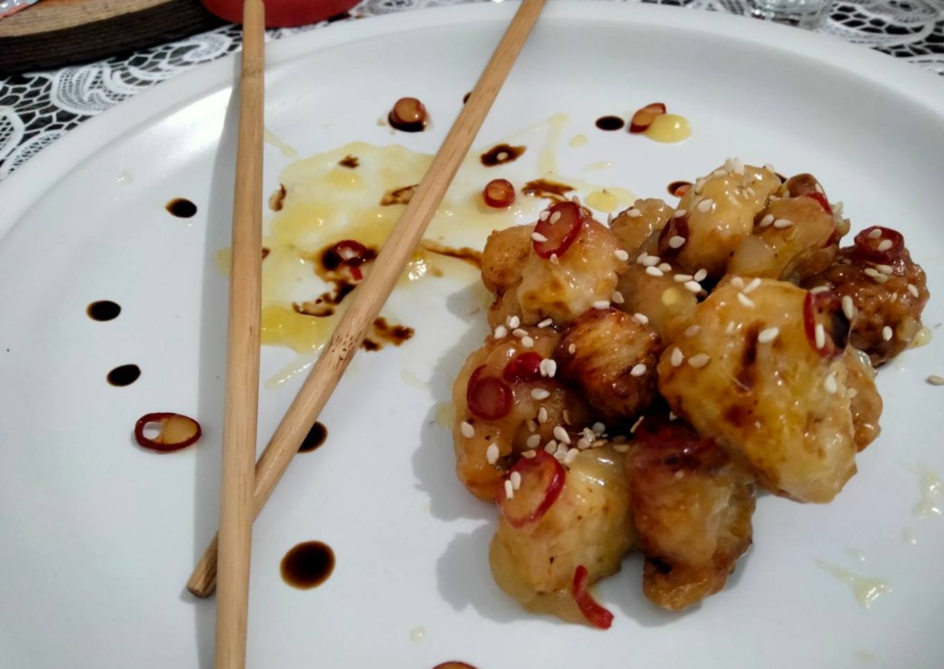 Pollo rebozado con salsa de piña 🇨🇳