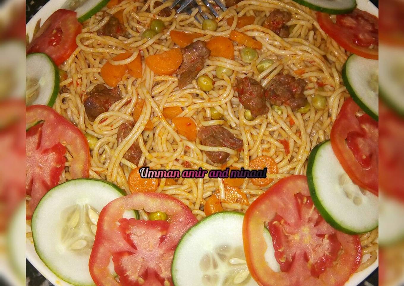Stir fry spaghetti