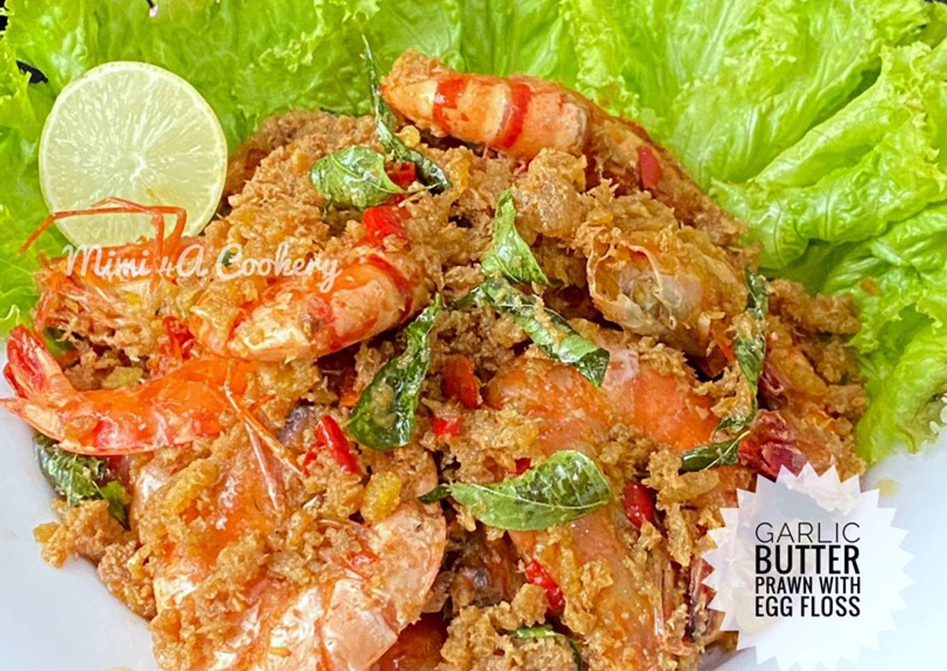 Garlic Butter Prawn With Egg Floss