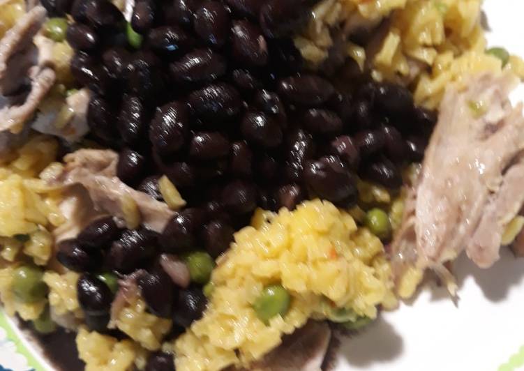 Black Beans Yellow Rice and Chicken