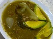 Una foto de lentejas con tocino