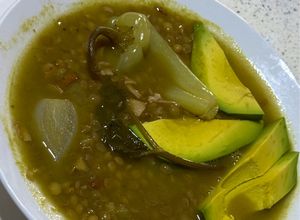 Una foto de Lentejas Verdes con Tocino