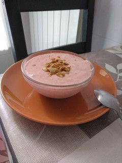 Una foto de Helado de fresa al momento