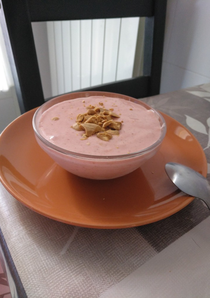 Una foto de Helado de fresa al momento