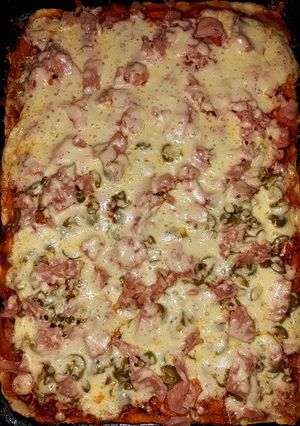 Una foto de 🍕 Pizza Con Gustos Súper Deliciosa Y Sencilla 😉