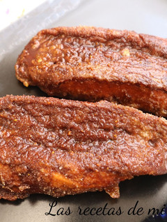 Una foto de Torrijas de chocolate y polvo de naranja