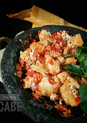Foto resep SAMBEL TRIO 'BCG' Bawang Cabe Garam mix tahu (#pr_recooksambal)