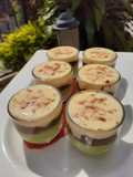 Avocado coffee pudding with vanilla sauce