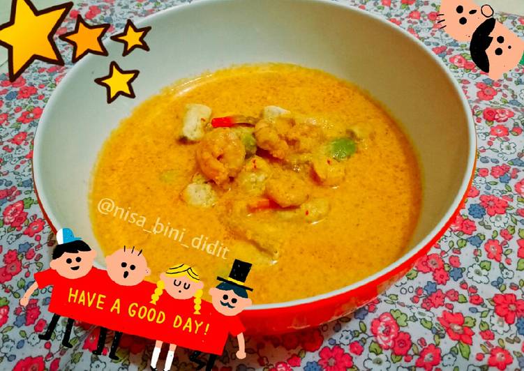 Pete udang tahu kuah santan