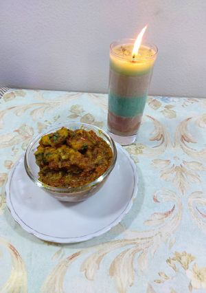 A picture of Prawns onion tomatoes masala.