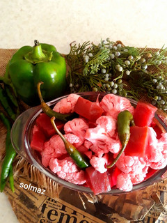 عکسی از دستور ترشی گل کلم و لبوsolmaz