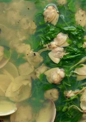 Hình của món Canh cải con nấu nghêu.