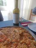 Paella de marisco y merluza
