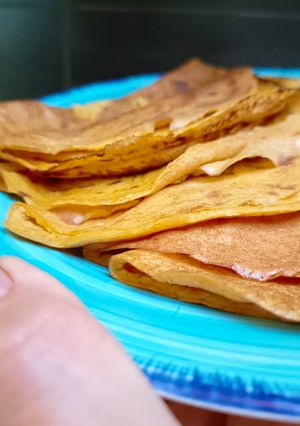 Foto di Crepes alle carote,con fiocchi gi avena e mandarini🥕🍊