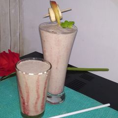 A picture of Banana Apple Cashew Beetroot Shake.