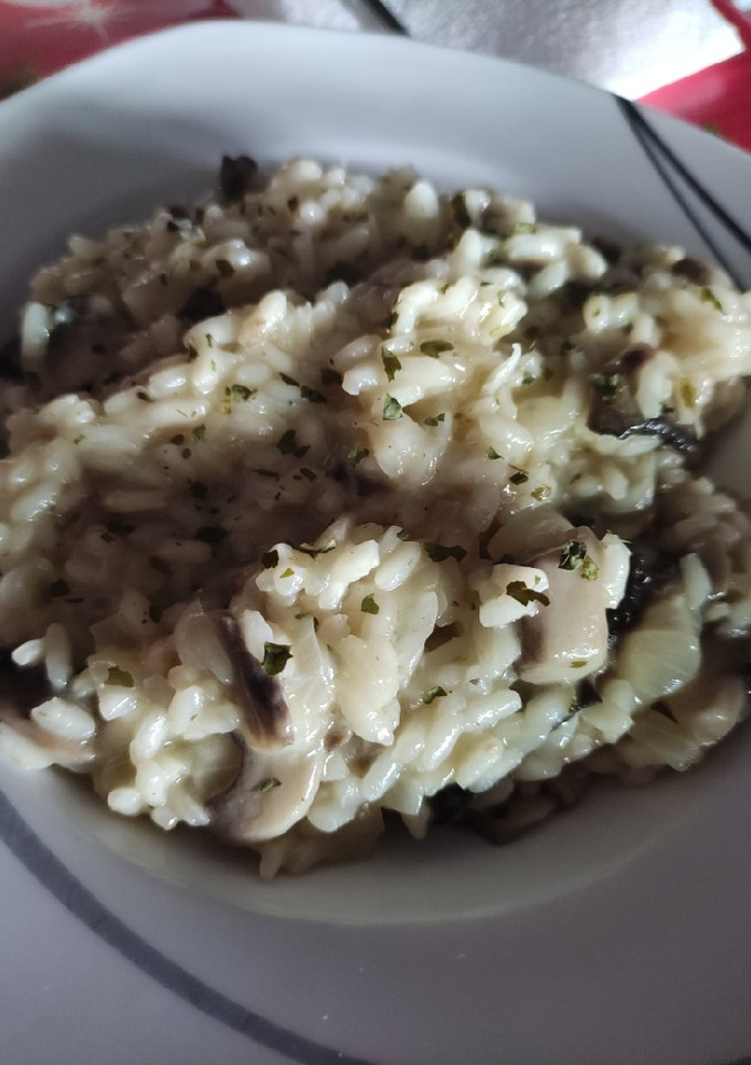 Una foto de Risotto de portobello