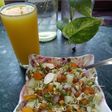 Sprouts with mango juice