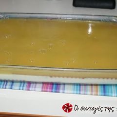 A picture of Fridge dessert with orange juice.