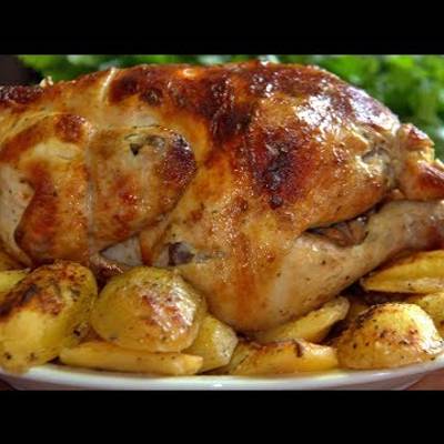 Курица гриль в духовке на вертеле - простой и вкусный рецепт!