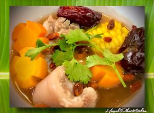 Hình của món Đuôi Heo Hầm Táo Đỏ Bắp Mỹ Kỷ Tử.