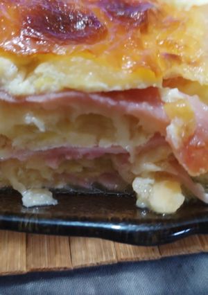 Una foto de Milhoja de Zucchini jamón y queso
