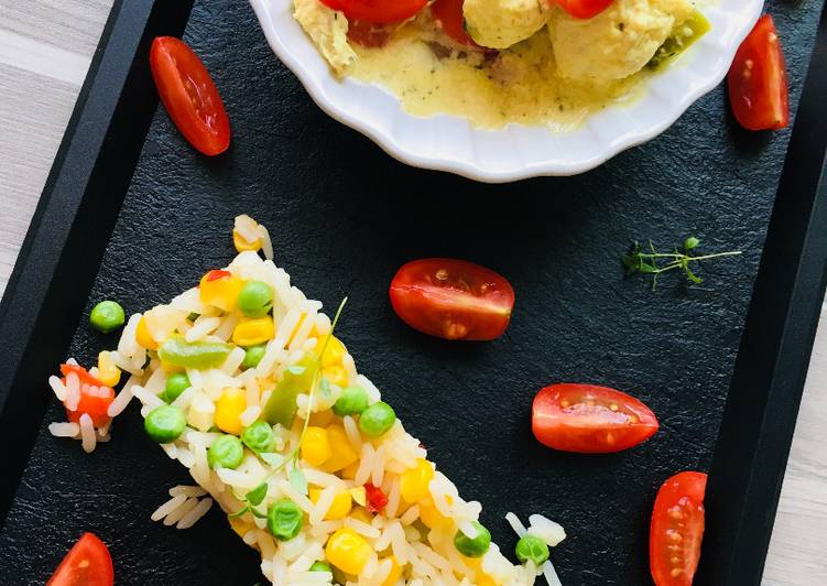 Poulet Curry Coco et Riz Basmati aux Légumes croquants