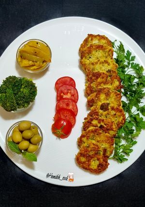 عکسی از دستور کتلت مرغ و کلم بروکلی🥦