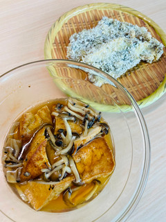 炸魚&油豆腐燉菜|過熱水蒸氣烤箱微波爐 的食譜成品照片
