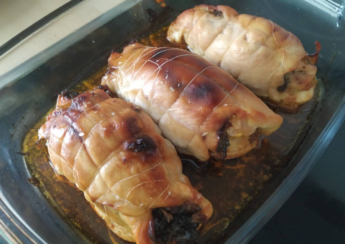 Rollitos de pollo y morcilla