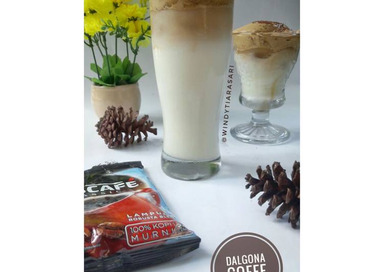 Dalgona Coffee (Kopi Kekinian ala Korea) 5 bahan, no pengembang