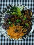 Bowl de Soja Picante e Vegetais variados
