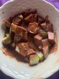 Manzana verde con fudge