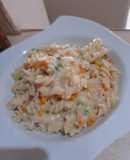 Tornillos primavera (Pasta con bechamel)