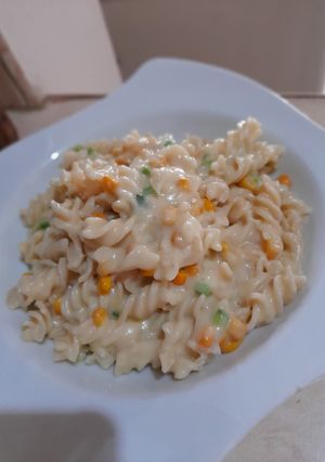 Una foto de Tornillos primavera (Pasta con bechamel)