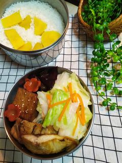 鯖魚時蔬便當 的食譜成品照片