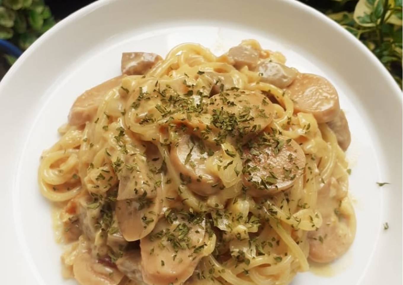 Spaghetti Carbonara susu Evaporasi simple tanpa Cream Cheese Dan Telur