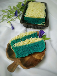 Foto resep Cake kukus bunga telang tanpa telur