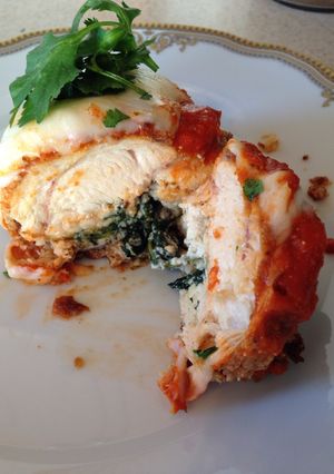 A picture of Three Cheese Chicken Roll-Up's.