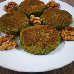 A picture of Green peas and walnut galauti kebabs.
