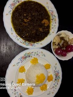 عکسی از دستور برنج و خورشت قلیه ماهی
