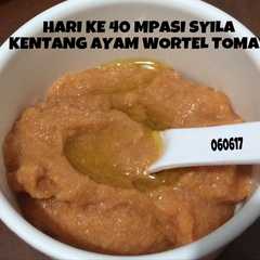 A picture of Mpasi 7m 4* kentang ayam wortel tomat.