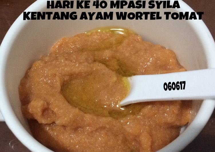 Resep: Mpasi 7m 4* kentang ayam wortel tomat yang Lezat