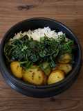 Jeera Aloo with Palak 🌿 Nord indische Kreuzkümmel Kartoffeln mit Spinat [Vegan]
